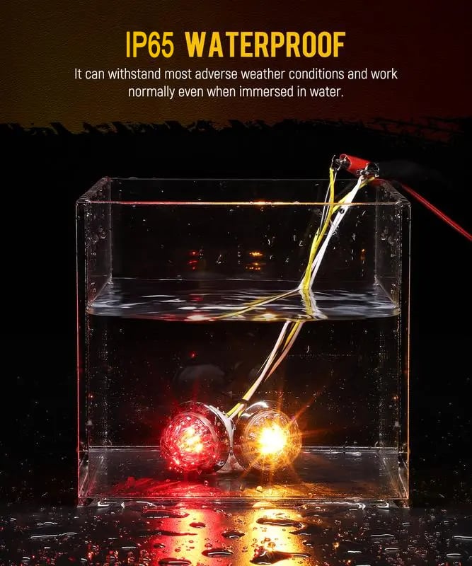 3/4 Inch LED Amber Watermelon Side Marker Light