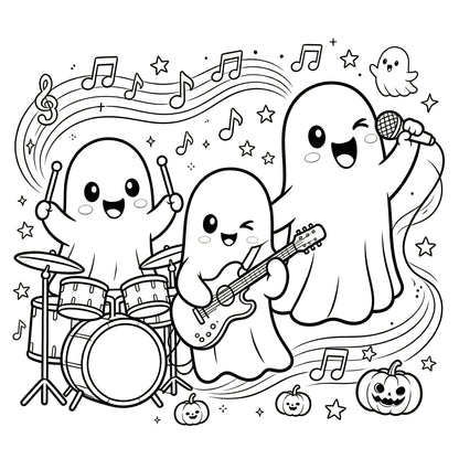 👻🎨Spooky & Cute Bold and Easy Coloring Book – A Whimsical Halloween Adventure (✨Hardcover)