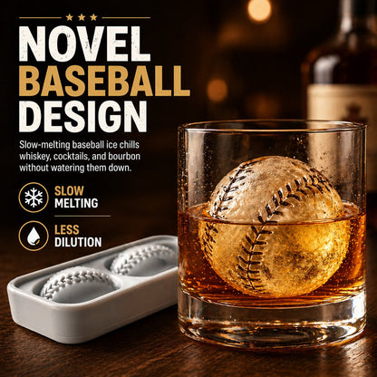 Baseball Ice Mold – Slow‑Melting Silicone Sphere Tray for Whiskey, Cocktails & More ⚾🧊