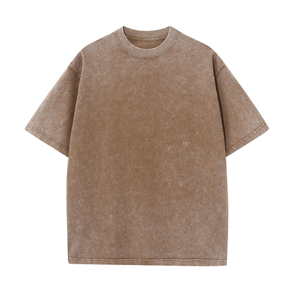 Vintage Acid Wash Heavyweight T-Shirt – 100% Cotton Oversized Tee for Men & Women