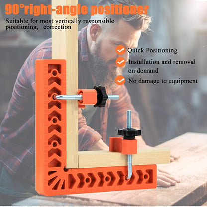 90 Degree Corner Clamp & Positioning Square Set - (3" 4")inch x 8 Right Angle Clamp with 8 Clamp ABS Plastic L-Shaped Tool