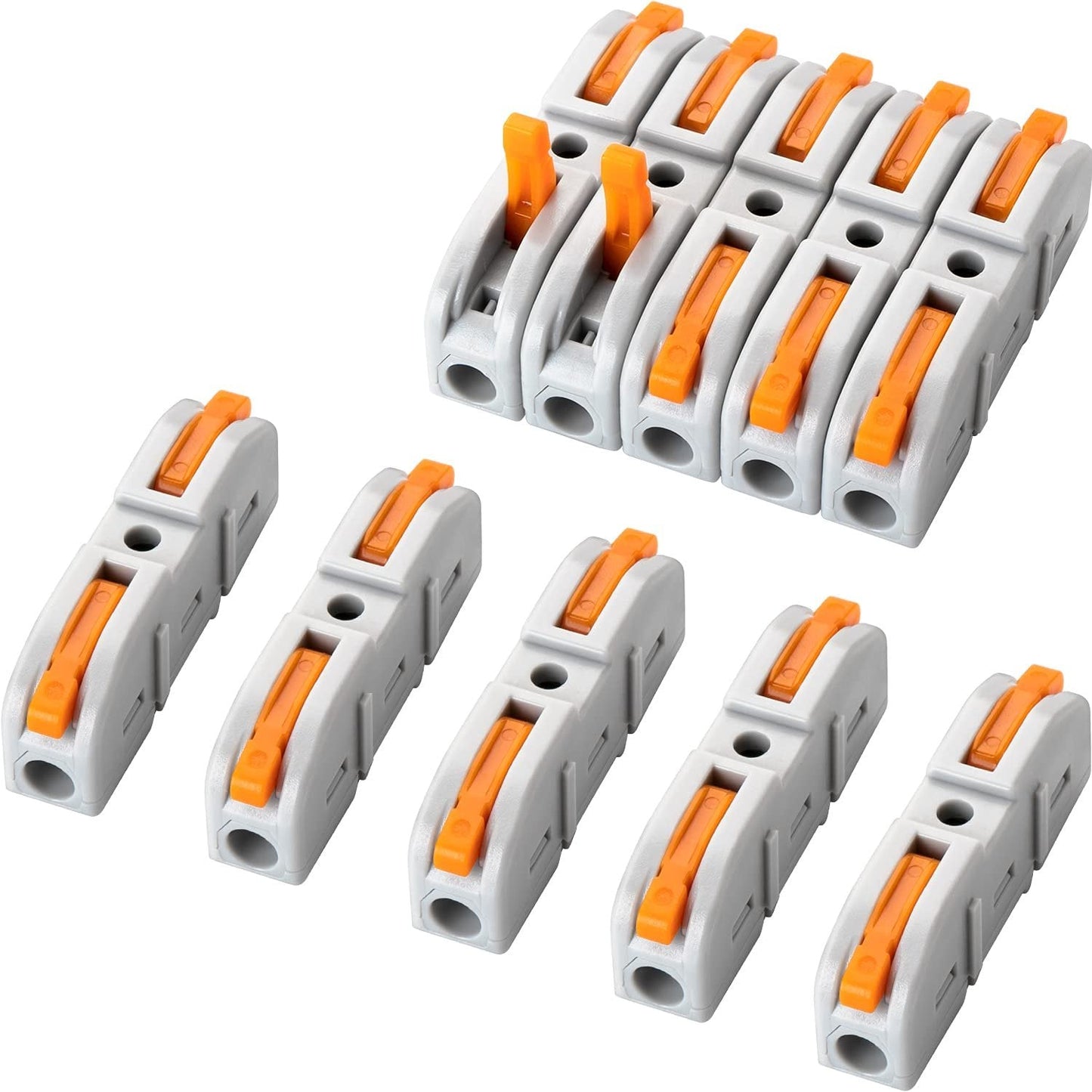 Universal Quick Lever Electrical Wire Connectors (24-12 AWG) Assortment (50/100Pcs) + Wire Stripper