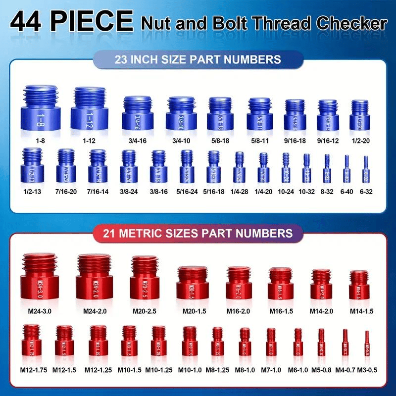 Nut and Bolt Thread Checker (SAE & Metric)