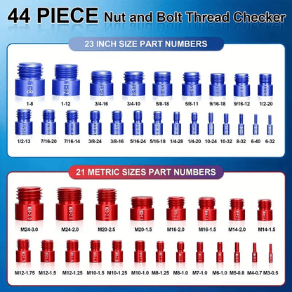 Nut and Bolt Thread Checker (SAE & Metric)