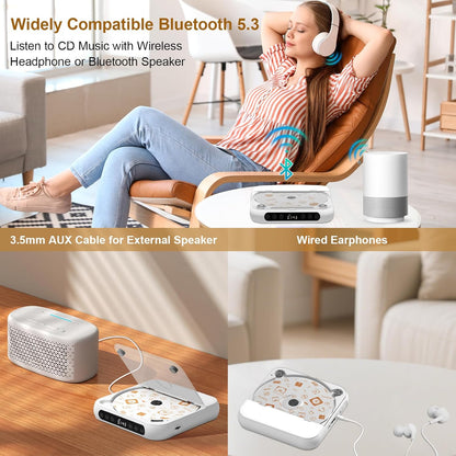 Portable Bluetooth CD Player ❤️ The Perfect Gift for Music Lovers