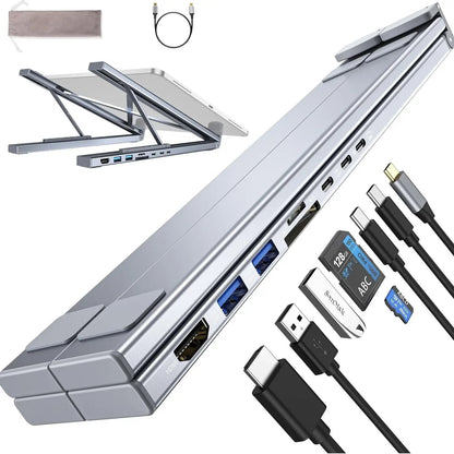 USB C Laptop Stand with Docking Station