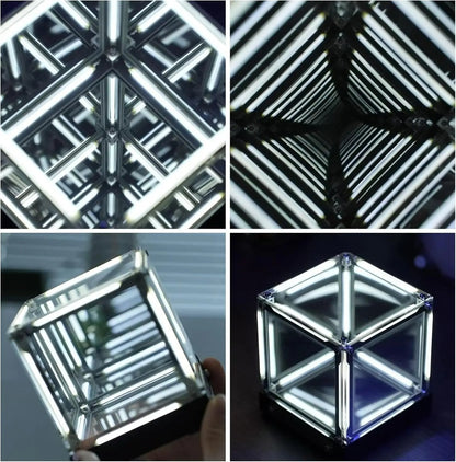 Infinite Abyss Cube – 4D RGB Mirror Lamp, Wireless & Touch Control