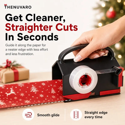 2-in-1 Wrapping Paper Cutter & Tape Dispenser - Faster Gift Wrapping Tool