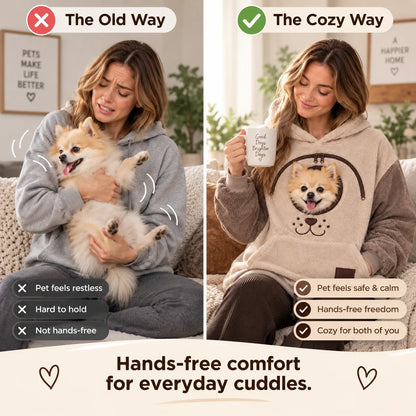 🐾 Cozy Pet Carrier Hoodie — Built-In Pouch for Cats & Small Dogs