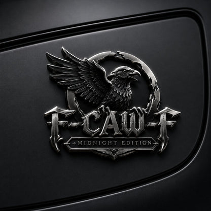 🦅 F-CAW-F Midnight Edition Metal Emblem - Premium Attitude Decal