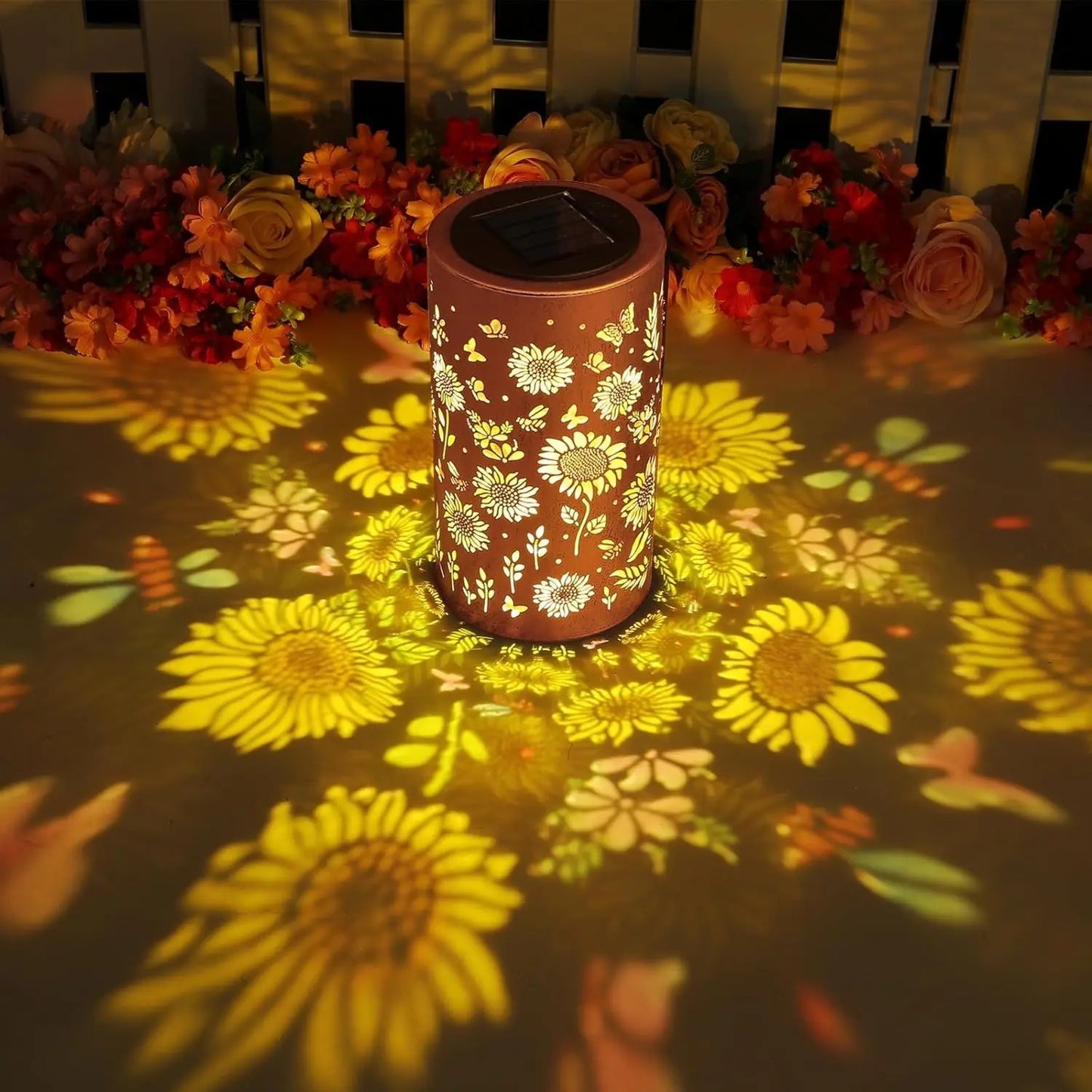 🌻 Colorful Sunflower Glow Solar Garden Lantern