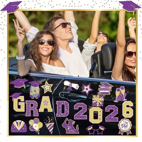 🎓2026 Grad Magnets – 30Pc Set for Celebration Decor🧲(Cars, Fridges & More)
