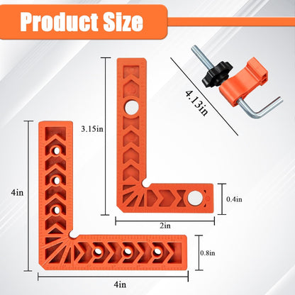 90 Degree Corner Clamp & Positioning Square Set - (3" 4")inch x 8 Right Angle Clamp with 8 Clamp ABS Plastic L-Shaped Tool