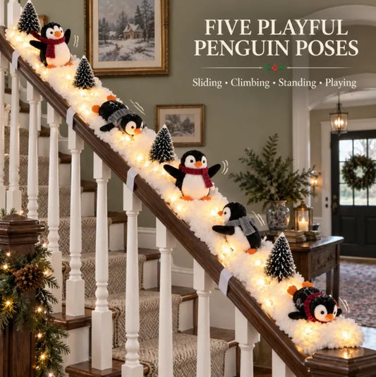 🐧Penguin Christmas Stair Snow Decor