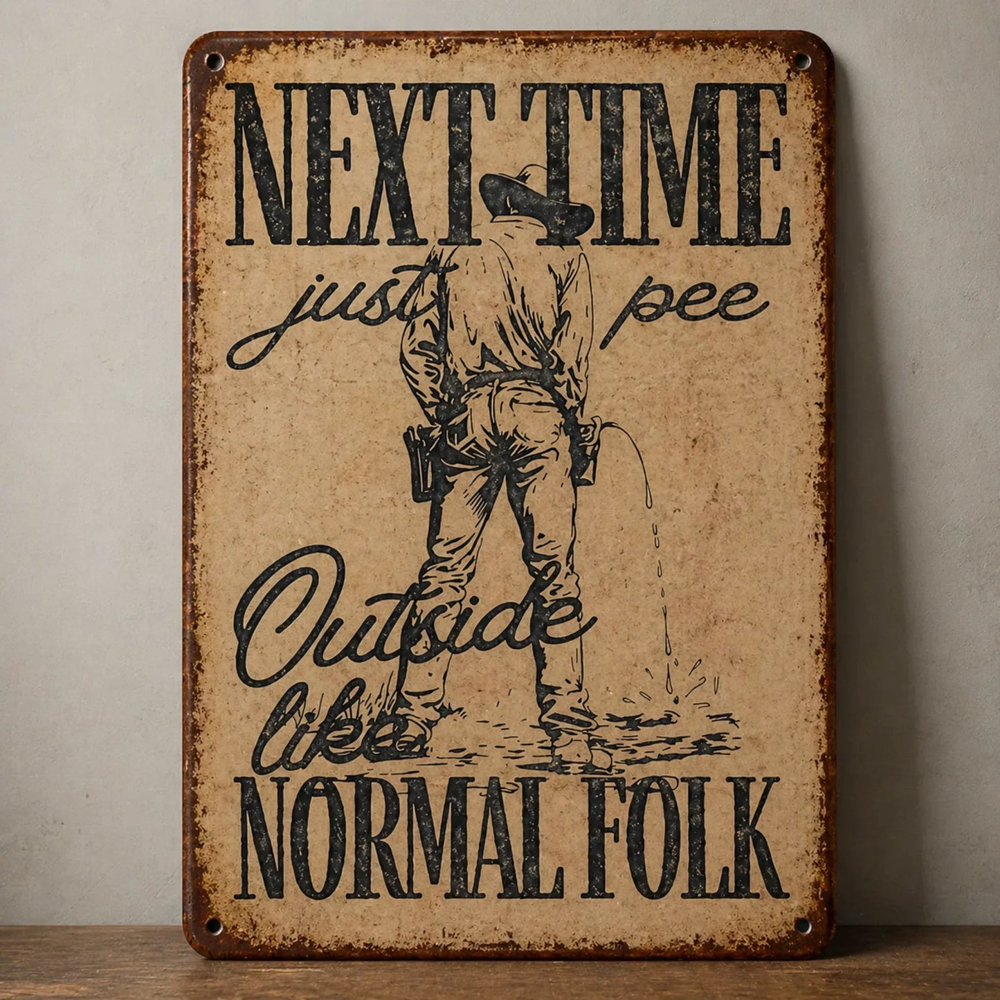 🤠"Next Time Pee Outside Like Normal Folk" Funny Wall Sign