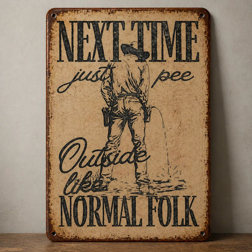 🤠"Next Time Pee Outside Like Normal Folk" Funny Wall Sign