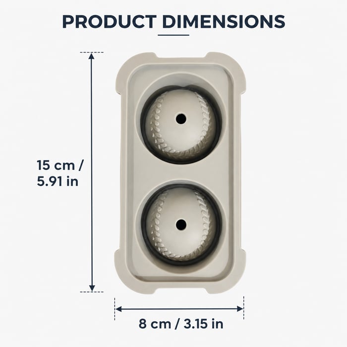 Baseball Ice Mold – Slow‑Melting Silicone Sphere Tray for Whiskey, Cocktails & More ⚾🧊