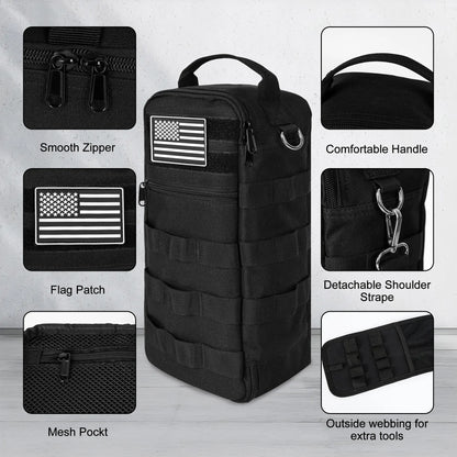 Portable Tool Bag, Heavy Duty Tool Pouch Bag with Shoulder Strap (Tools not Included)