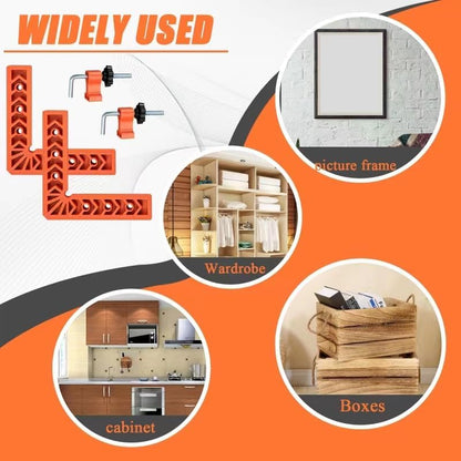 90 Degree Corner Clamp & Positioning Square Set - (3" 4")inch x 8 Right Angle Clamp with 8 Clamp ABS Plastic L-Shaped Tool