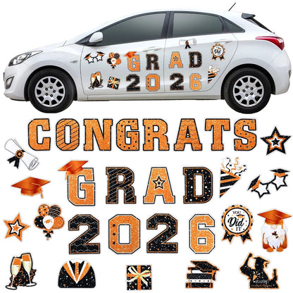 🎓2026 Grad Magnets – 30Pc Set for Celebration Decor🧲(Cars, Fridges & More)