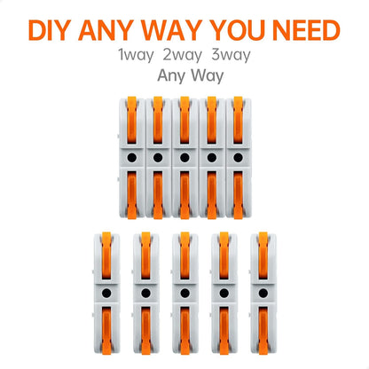 Universal Quick Lever Electrical Wire Connectors (24-12 AWG) Assortment (50/100Pcs) + Wire Stripper