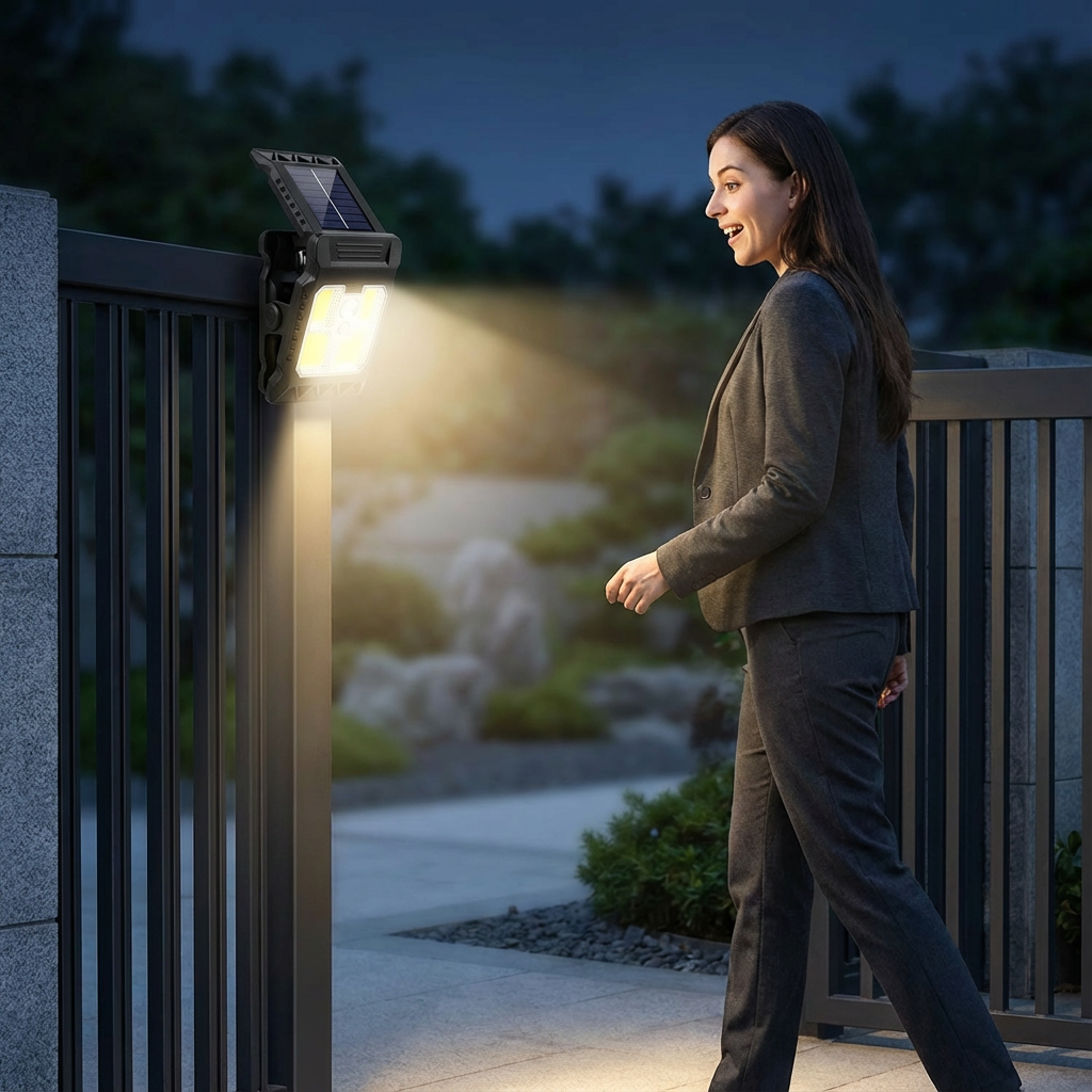 Practical Clip-On Solar Lamp with Motion Sensor