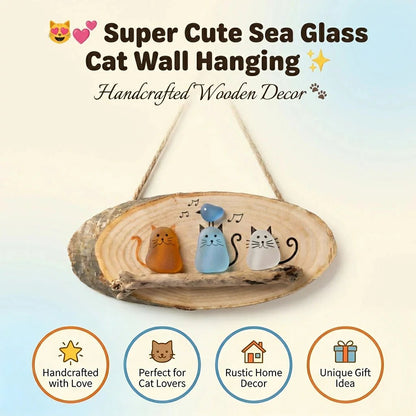 😻💕 Super Cute Sea Glass Cat Wall Hanging✨🐾