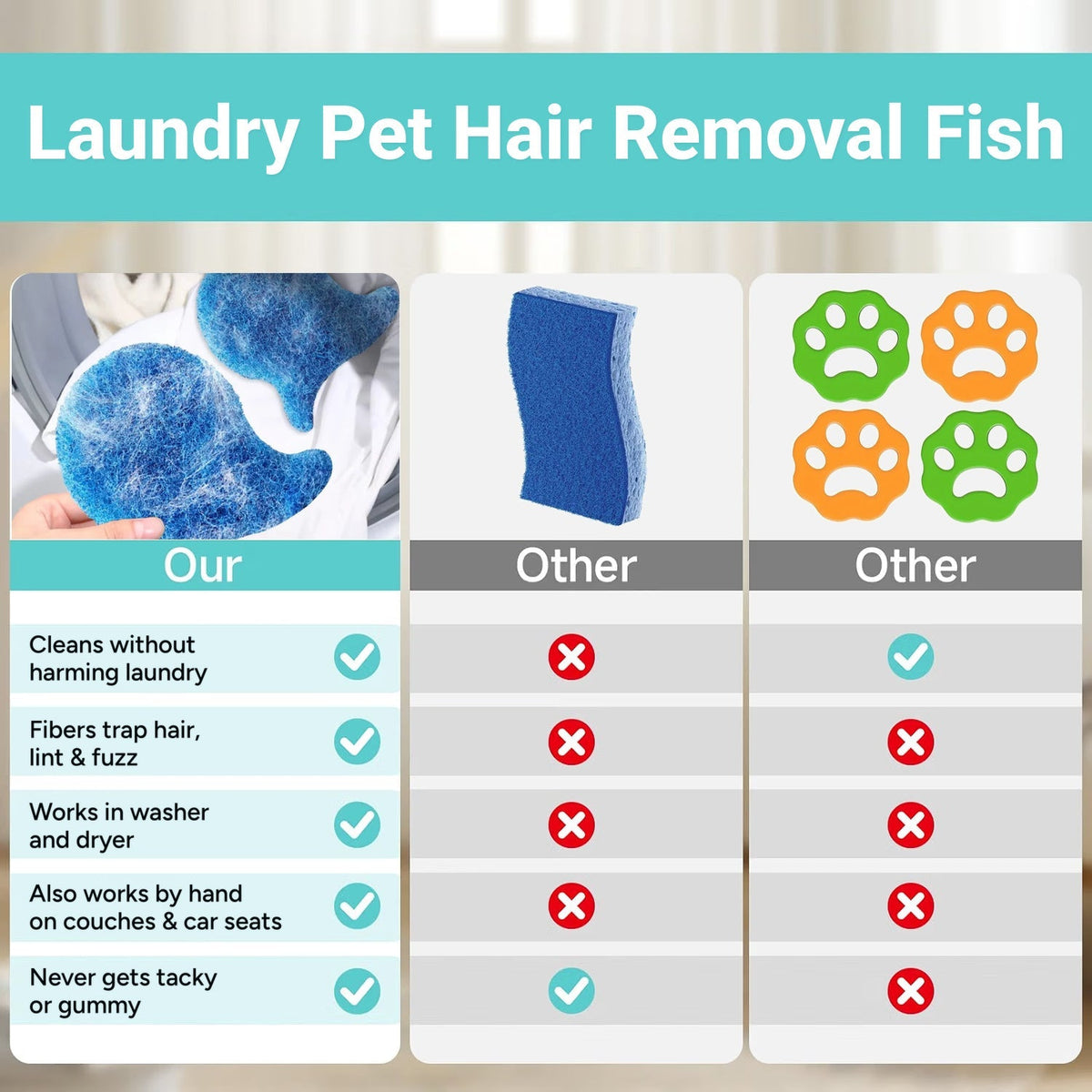 Laundry Pet Hair Removal Fish