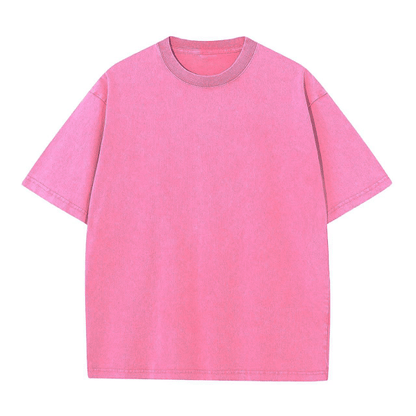 Vintage Acid Wash Heavyweight T-Shirt – 100% Cotton Oversized Tee for Men & Women
