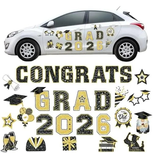 🎓2026 Grad Magnets – 30Pc Set for Celebration Decor🧲(Cars, Fridges & More)