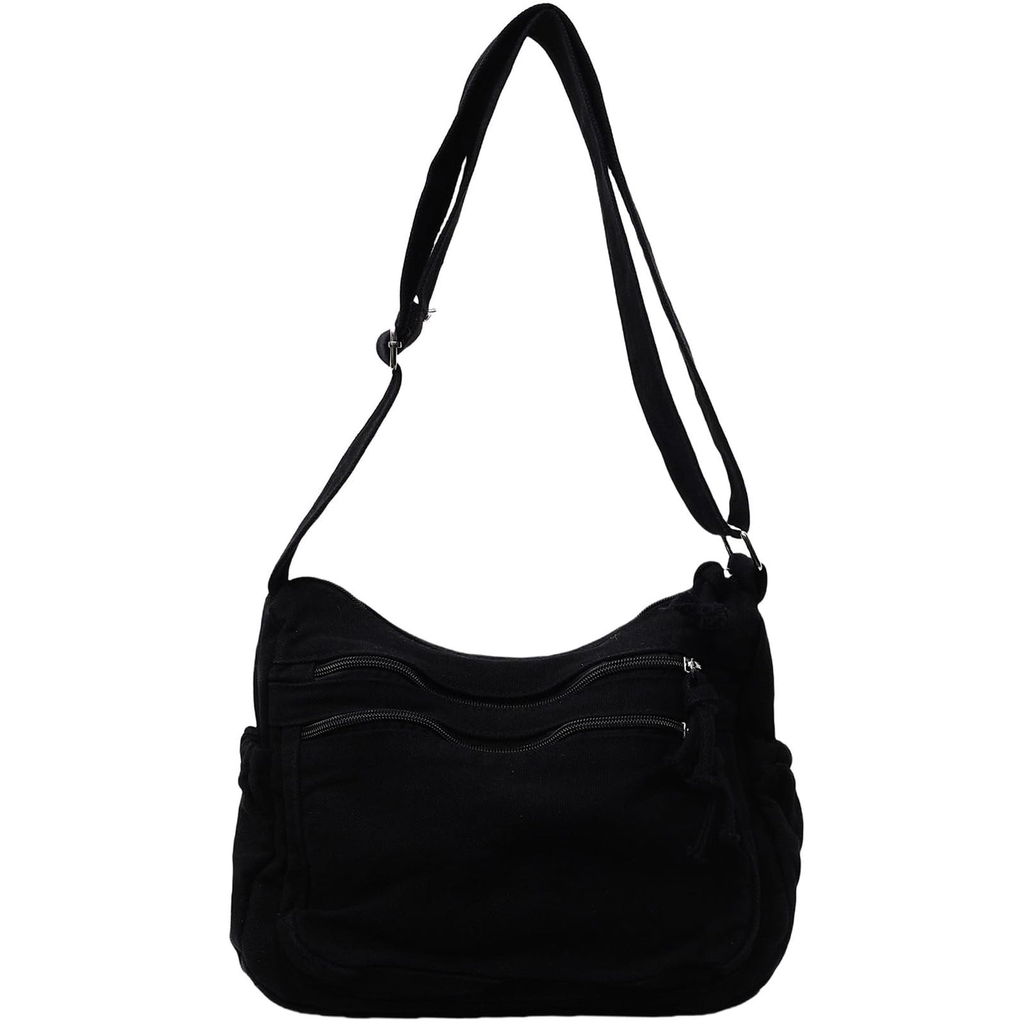 Multi-Pocket Canvas Crossbody Bag for Daily Travel