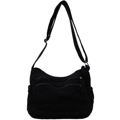 Multi-Pocket Canvas Crossbody Bag for Daily Travel