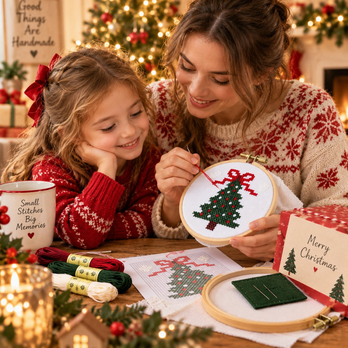 🎄Complete Christmas Embroidery Ornament DIY Kit