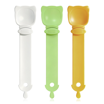 TYIIMAX™ Cat Squeeze Feeding Spoons – One-Handed Wet Food & Treat Dispenser, Reusable Cat Food Feeder, 3-Pack
