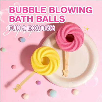 Cute Lollipop Bath Bomb,Colorful Bubble Bath Ball for Fun Bath Time