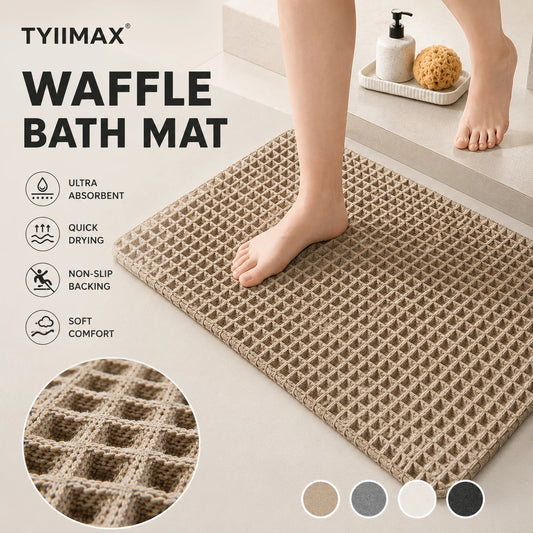 TYIIMAX™ Waffle Quick-Dry Bath Mat | Ultra Absorbent Non-Slip Floor Rug