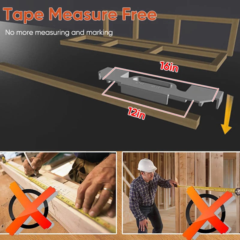 Framing Tool, 12/14/16 Inch On-Center Stud Layout Tool