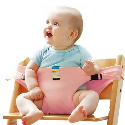 TYIIMAX™ Portable Baby High Chair Harness Seat with Safety Straps – Adjustable Toddler Feeding Seat for Dining Chairs, Travel & Home