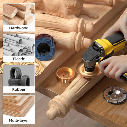 11PCS Wood Carving Disc Set for 4" or 4½" Angle Grinder – Stump Tool Grinding Wheel, Woodworking Attachment