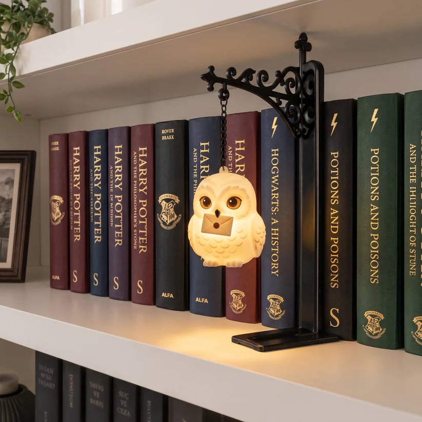 ✨📖Enchanted Hanging Animal Bookshelf Light – Glowing Book Nook Decor for Readers