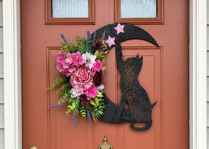 🐈‍⬛🌙Handmade Halloween Cat Wreath