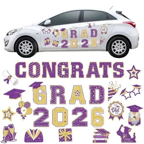 🎓2026 Grad Magnets – 30Pc Set for Celebration Decor🧲(Cars, Fridges & More)