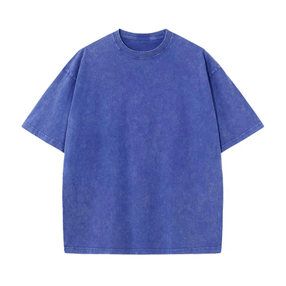 Vintage Acid Wash Heavyweight T-Shirt – 100% Cotton Oversized Tee for Men & Women