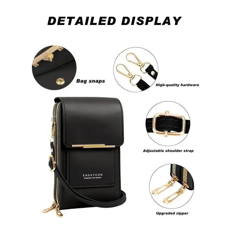 👜 📱 Simple and elegant women's touchscreen crossbody phone wallet