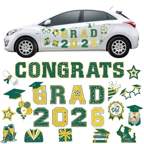 🎓2026 Grad Magnets – 30Pc Set for Celebration Decor🧲(Cars, Fridges & More)