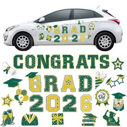 🎓2026 Grad Magnets – 30Pc Set for Celebration Decor🧲(Cars, Fridges & More)