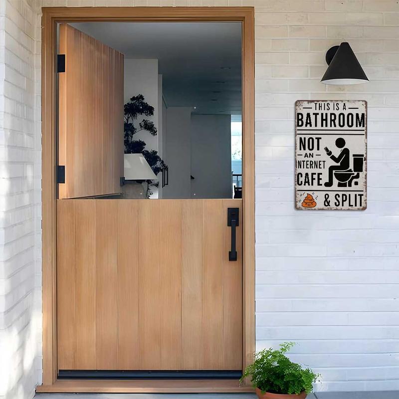 🎨 Farmhouse Bathroom Humor Sign • Quirky Washroom Wall Art 🧱