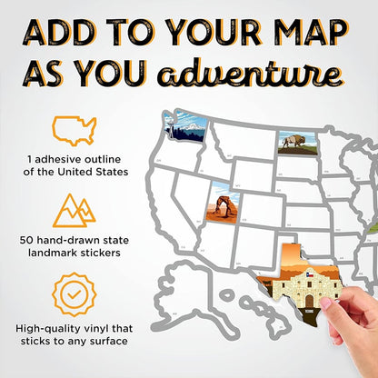 🗺️ RV State Sticker Travel Map – Track Your American Adventures with Style!