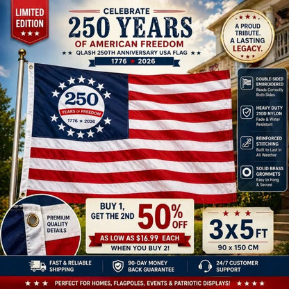 🔥250th Anniversary USA Commemorative Flag (3x5 Ft),Double-Sided Embroidered