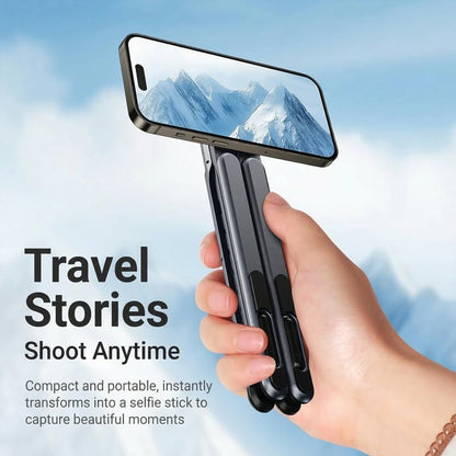 Portable Laptop Stand with Magnetic Phone Holder – Foldable & Adjustable